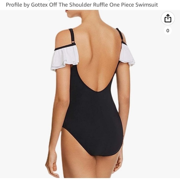 🎆Profile by Gottex Off The Shoulder Ruffle One Piece Swimsuit - Picture 3 of 13